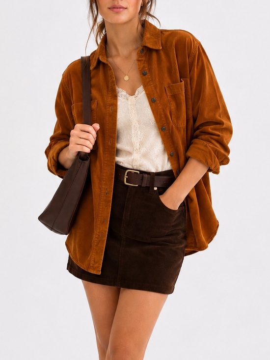 J. Crew Jackets & Blazers - J.Crew Golden Brandy Corduroy Oversized Shirt Jacket Shacket Fall Sz S